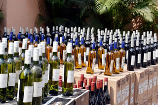 A variety of South African imported wines worth Rs 55 lakhs seized by Excise Department in Thane, Maharashtra last year.