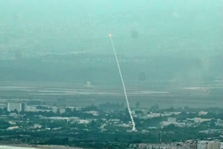 Israeli Iron Dome air defense system fires to intercept rockets that were launched from Lebanon, in northern Israel, Sunday, Sept. 22, 2024.