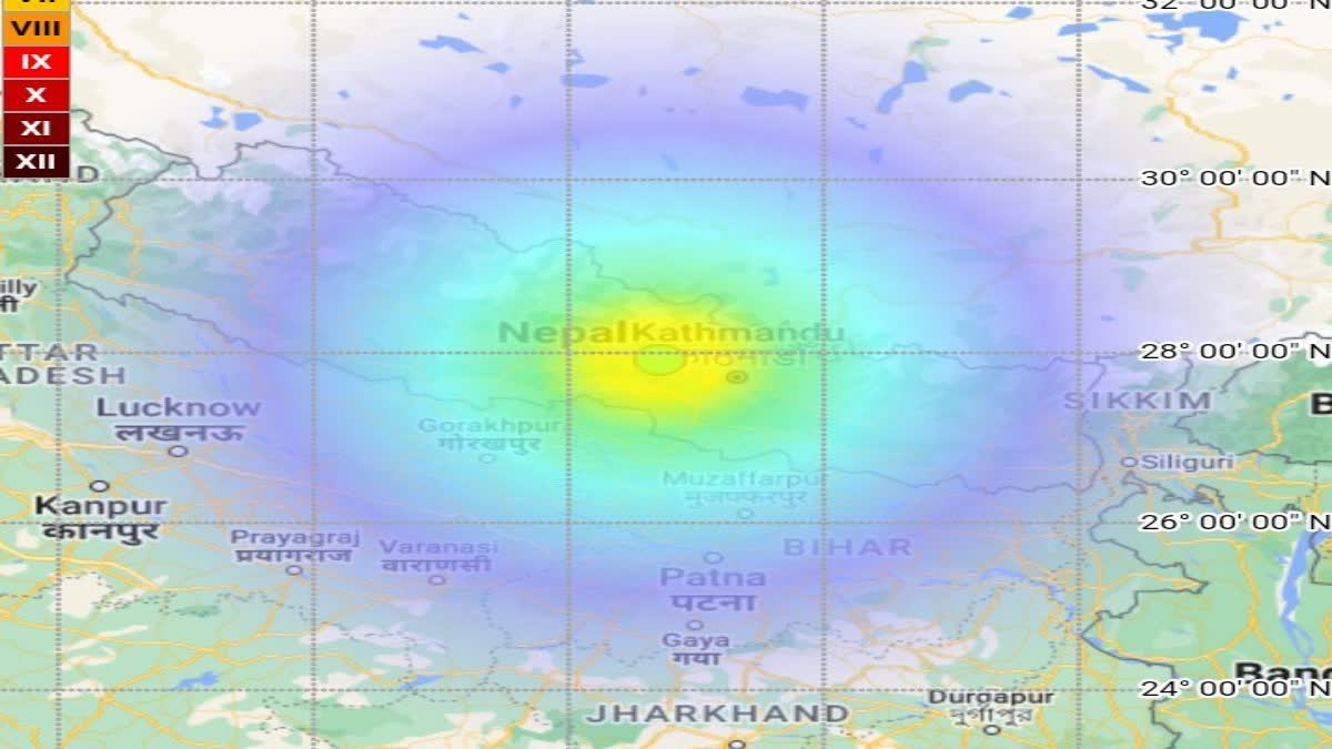 Etv BharatAn earthquake of magnitude over 5 strikes Nepal National Center for Seismology