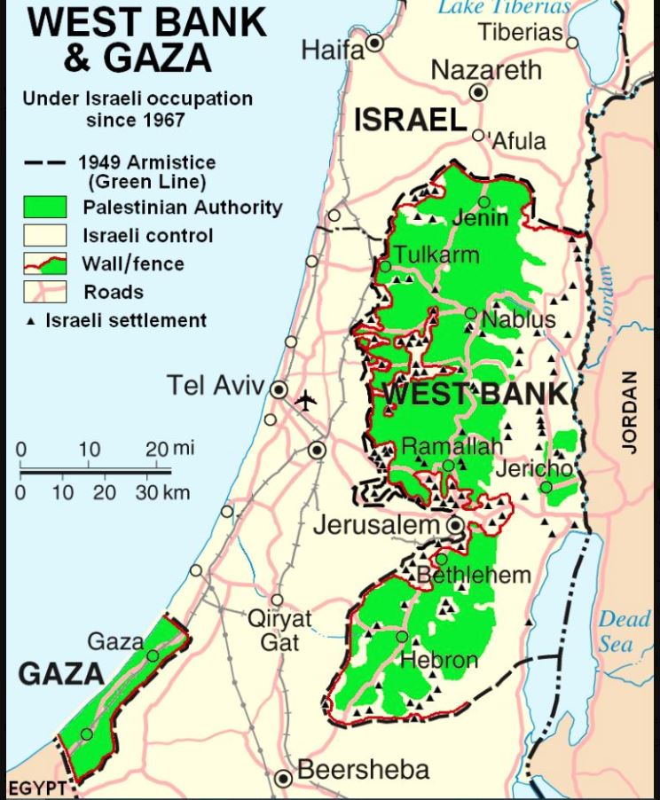 current map of israel