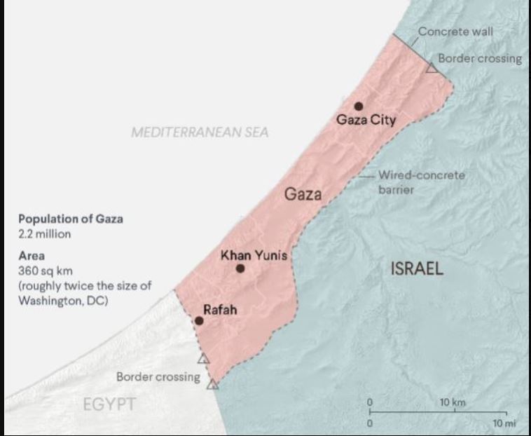 map gaza