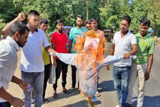 SMSS burnt EFFIGY of MP ajmals in Bilasipara