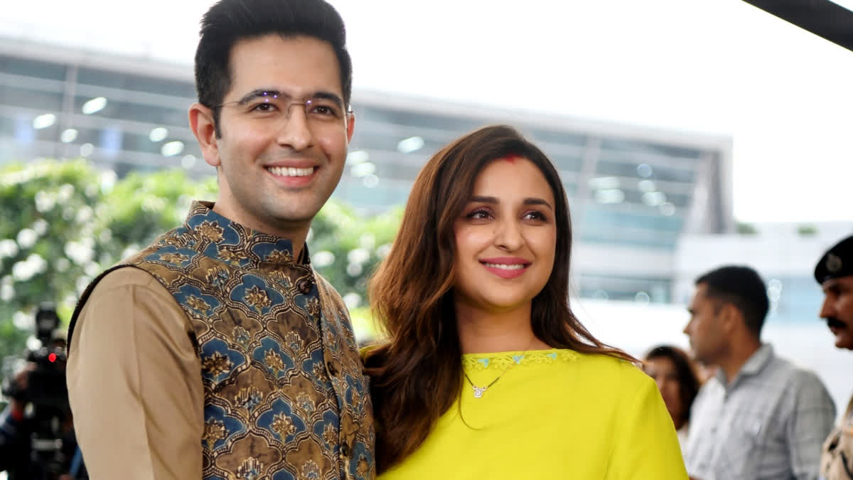 Raghav Chadha with wife Parineeti Chopra