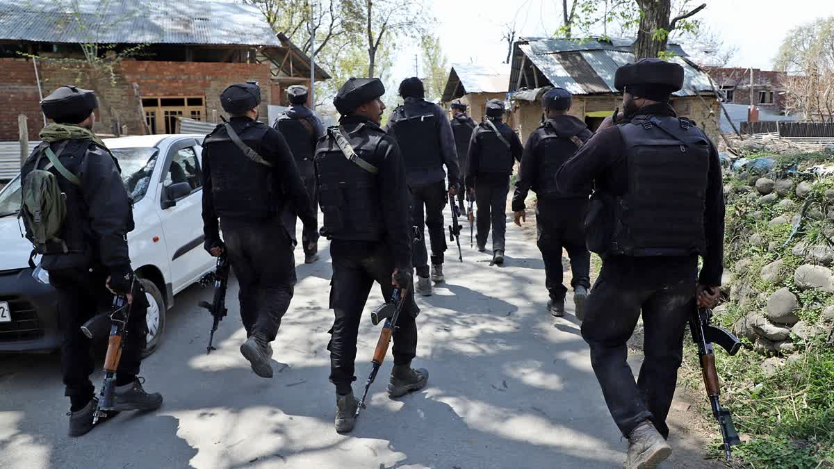 Security personnel patrol an area after an encounter between security forces and terrorists in Pulwama (Representational picture)