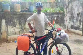 Ram bhakt Aditya Sharma is doing the Ram Van Gaman Path Yatra on his trusted cycle