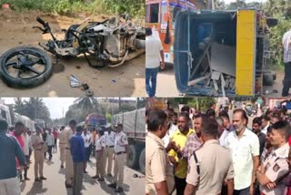 Accident between canter lorry, bike