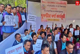 All Assam Primary TET Passes Teachers association hold protest in jorhat teok