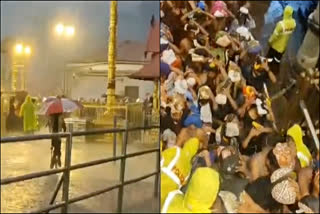 Thousands of devotees visit Sabarimala even in the pouring rain for darshan