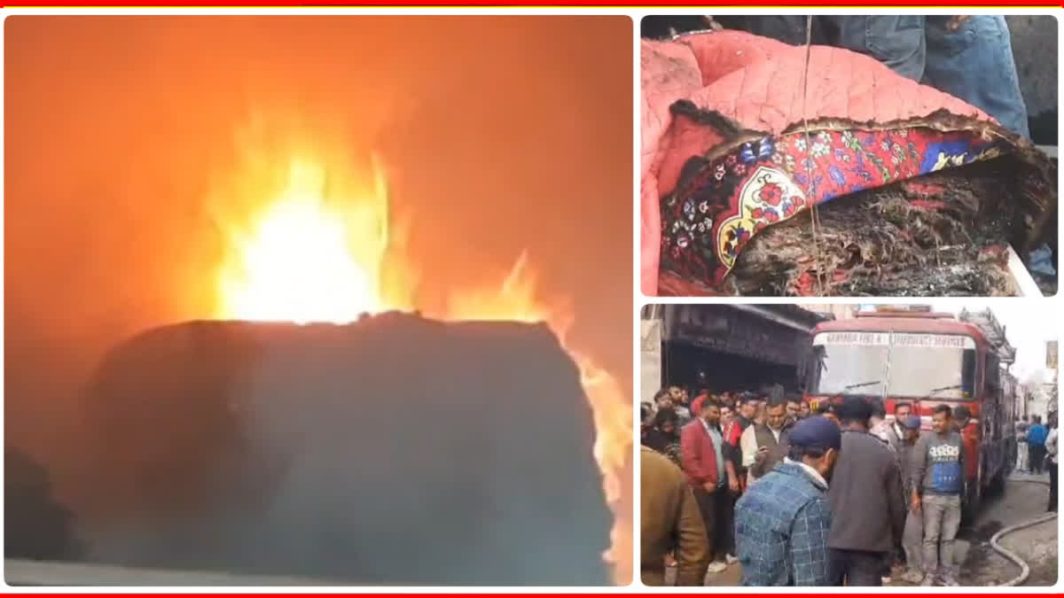 Fire in a handloom shop in Yamuna