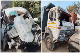 Five men died in a tragic accident near Amberi village after a dumper collided with their car travelling on the wrong side.