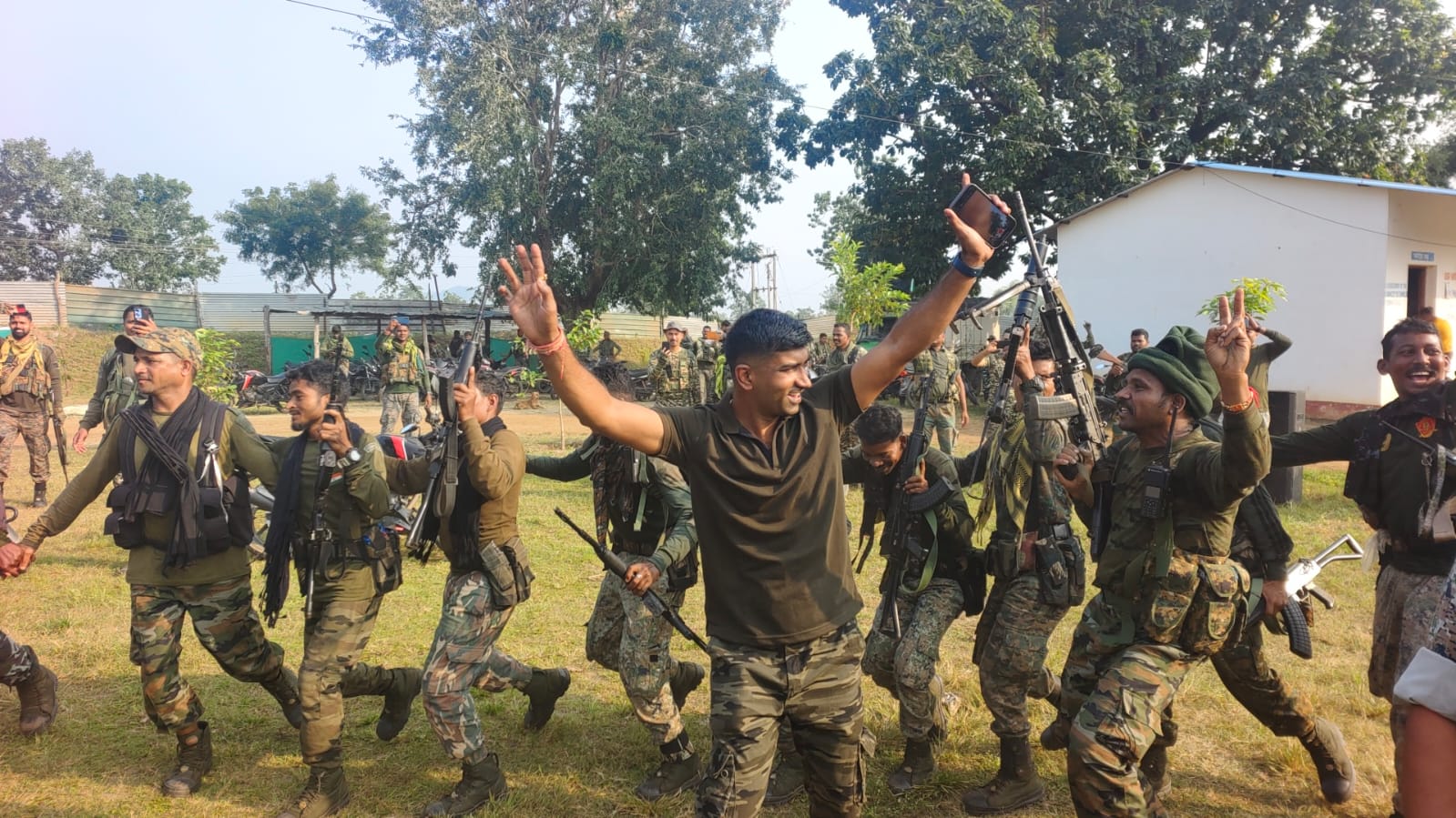 Soldiers Celebrate Sukma Encounter