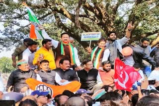 Congress March to Raj Bhavan of Uttarakhand