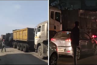 traffic jam in Kusmunda of Korba