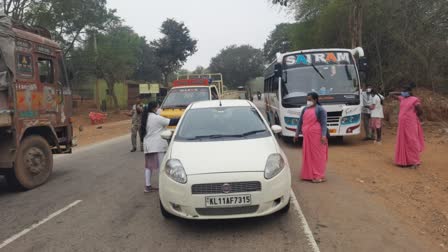 Checking Ayyappa devotees on Kerala border