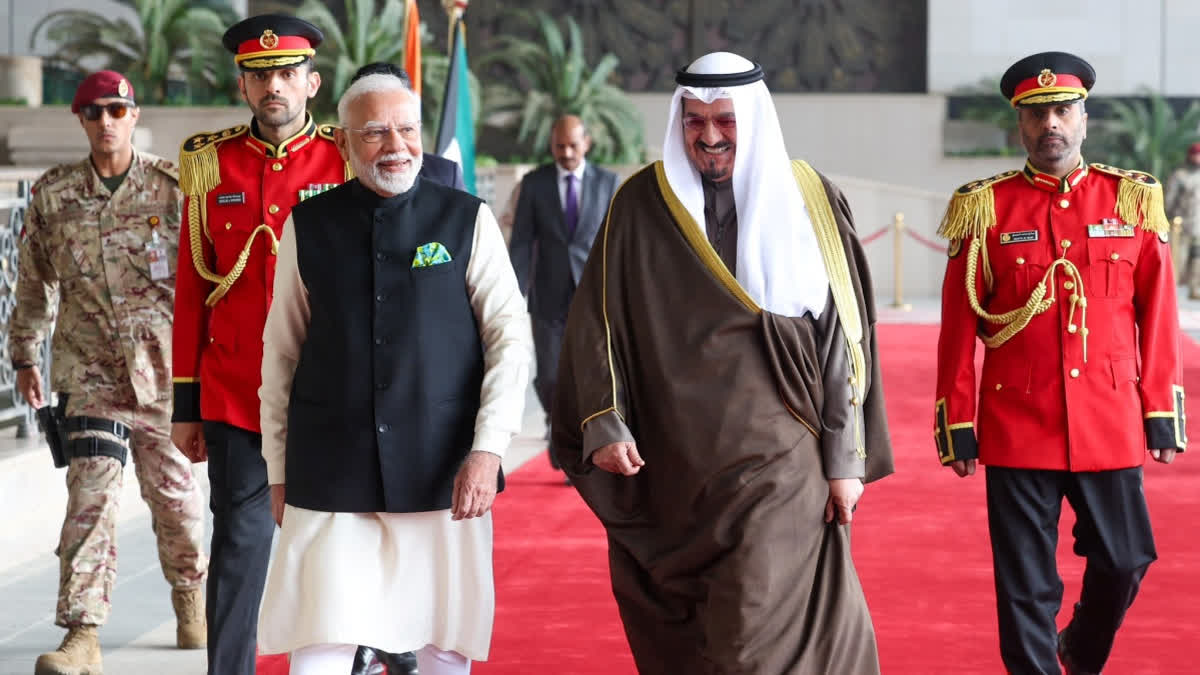 PM Modi Receives Ceremonial Welcome Ahead Of Talks With Kuwaiti Leadership