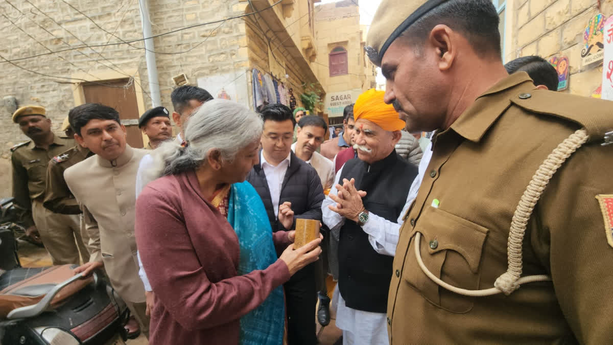 Union Finance Minister Nirmala Sitharaman, who is in Jaisalmer for the 55th GST Council Meeting on Sunday visited the famous Sonar Fort and the Tanot Mata temple on India-Pakistan border