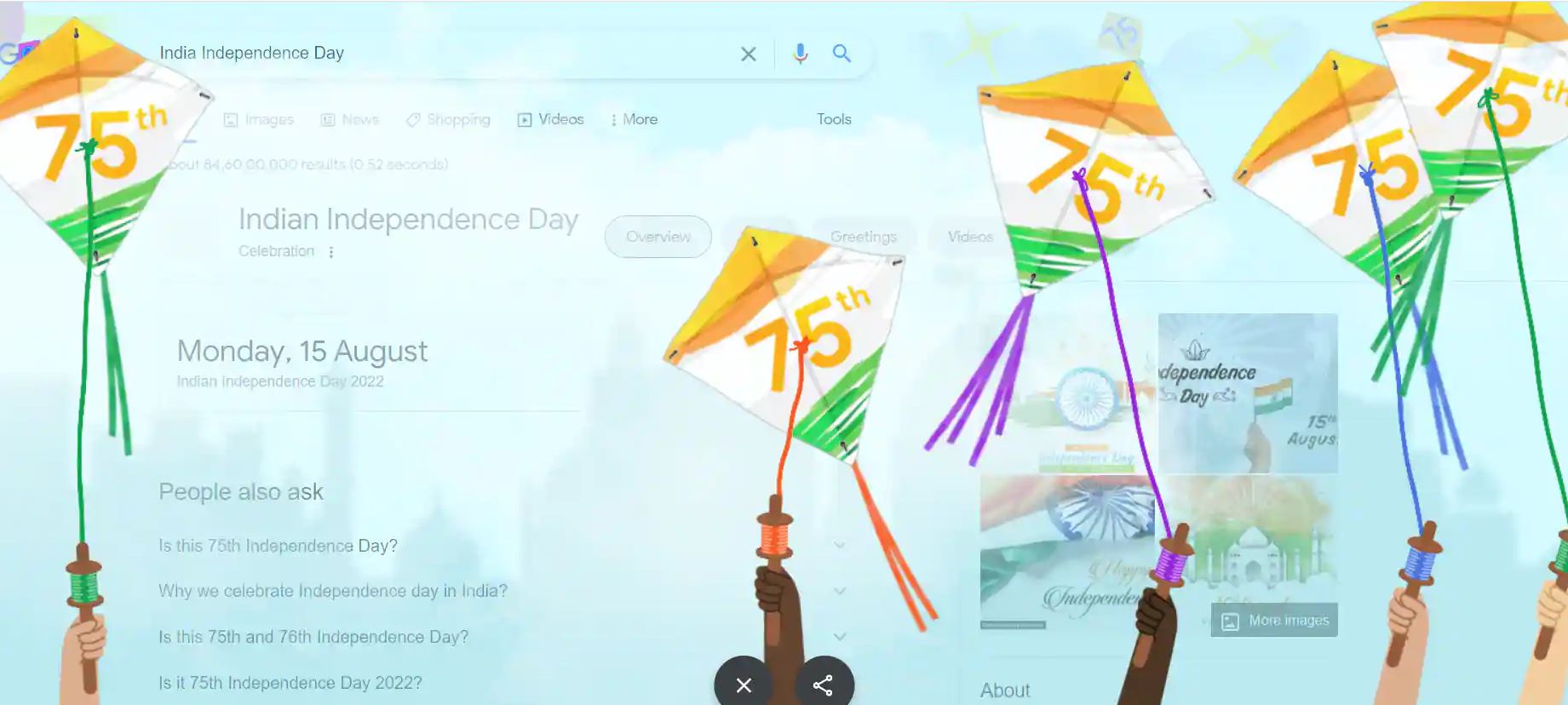 google make doodle celebrates independence day 2022