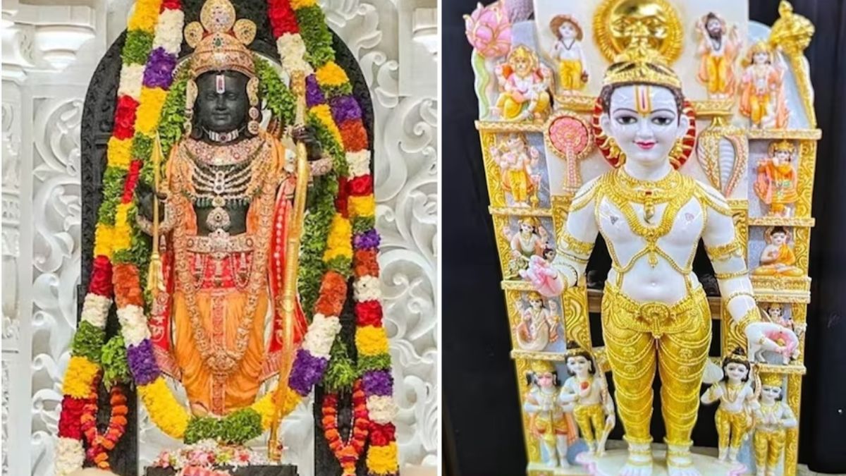 मंदिर में भगवान राम की दो प्रतिमाएं