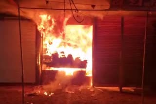 Fire broke out in three shops