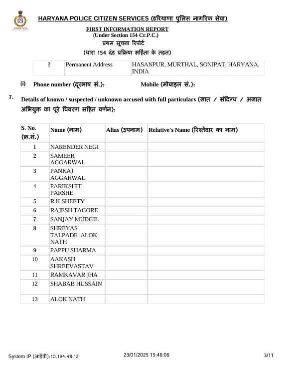 FIR registered against Bollywood actors Shreyas Talpade and Aloknath in Sonipat Human Welfare Credit Cooperative Society Indore MP