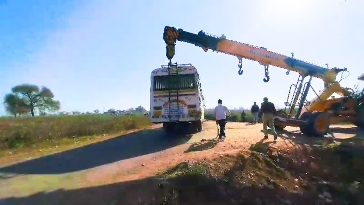 School bus overturns in Alwar