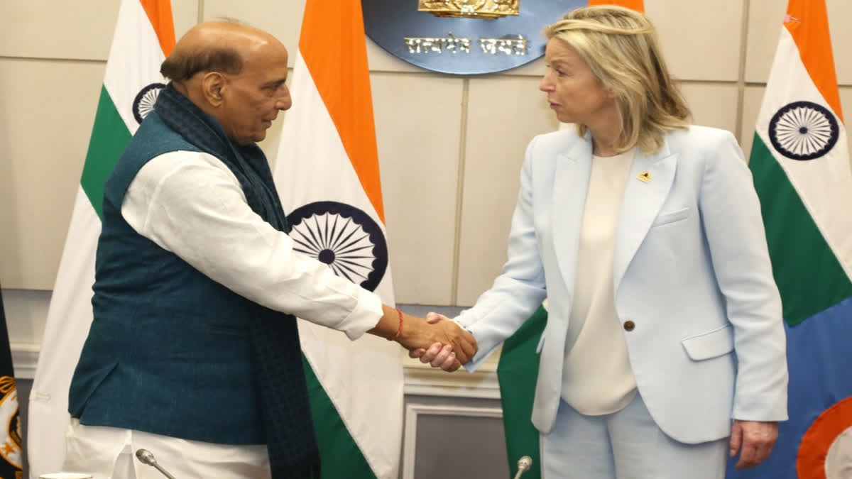 Rajnath Singh meets with the Netherlands Defence Minister, Ms Kajsa Ollongren in New Delhi today