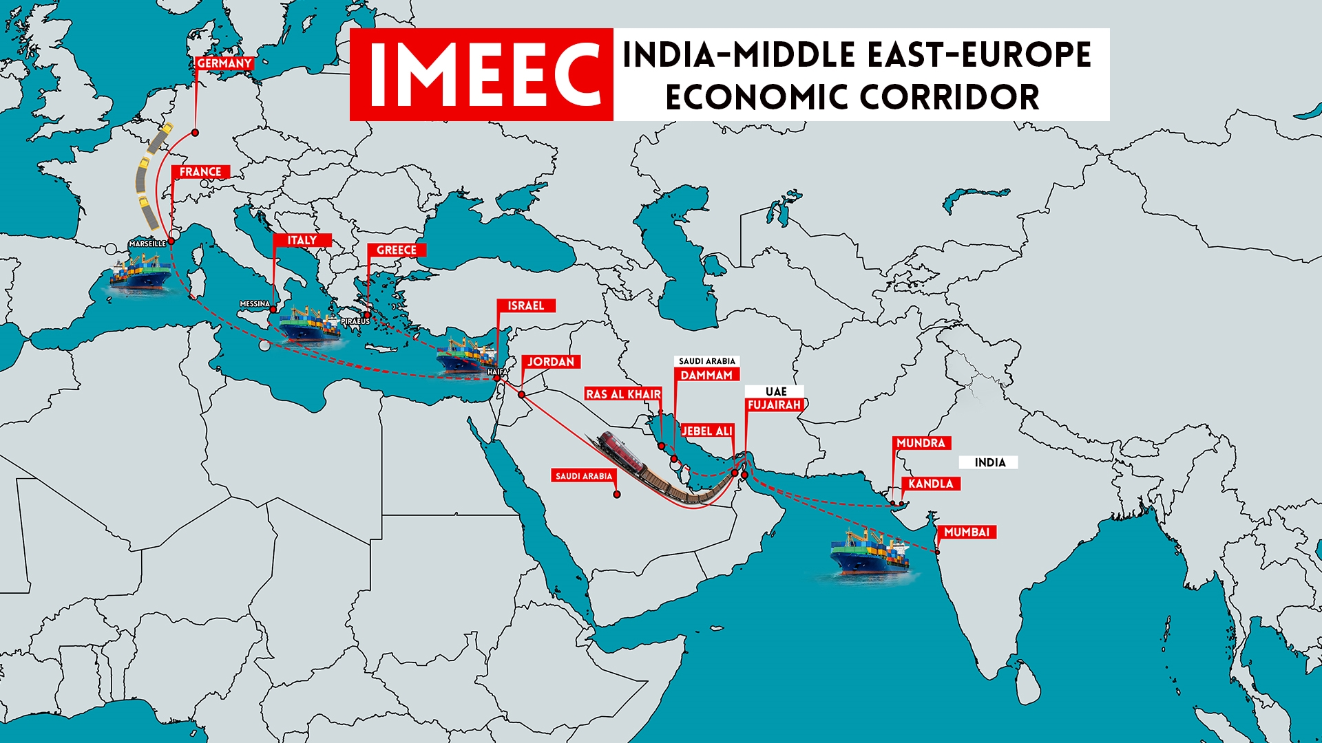 India and the United Arab Emirates (UAE) on February 1, 2024 signed an agreement on the India-Middle East-Europe Economic Corridor (IMEEC), a historic trade route for hundreds of years between the Indian subcontinent, the Middle East and Europe.