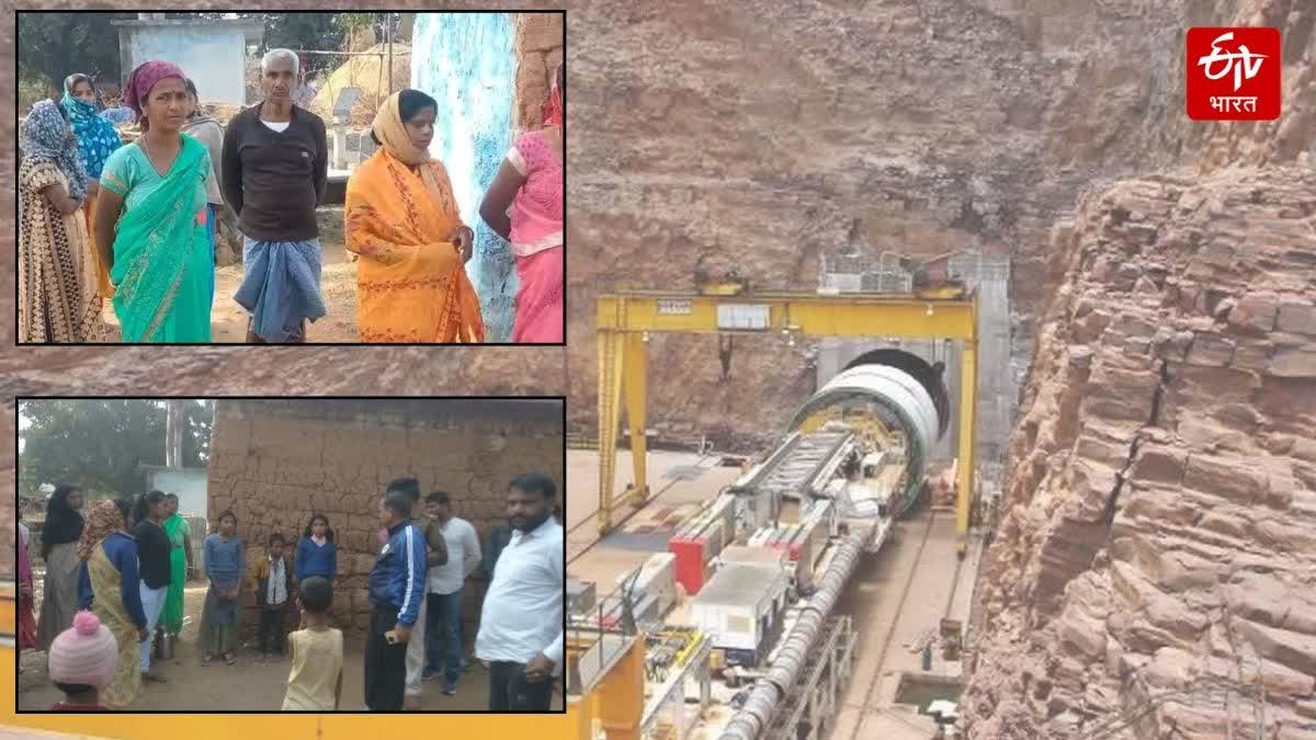 telangana slbc tunnel accident, four workers from gumla trapped inside due to roof collapsed during construction