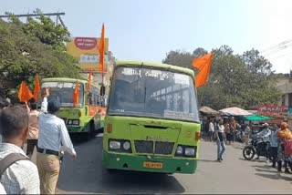 Maharashtra Karnataka Tension Bus services suspended conductor beaten up for not responding in Marathi