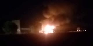 RATLAM CAR LOADED TRUCK CAUGHT FIRE