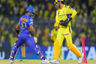 MS Dhoni  MS Dhoni stumping  suryakumar yadav  CSK vs MI
