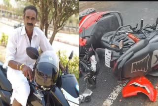 ஈரோட்டில் இரண்டு பைக் நேருக்கு நேர் மோதியதில் ஹெல்மெட்டை பைக்கில் வைத்து சென்ற விவசாயி பலி