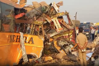 SLEEPER BUS COLLIDES WITH TRUCK