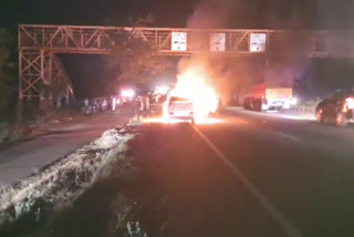 Fire in Car in Ambala
