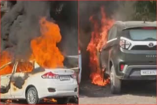 Fire in car