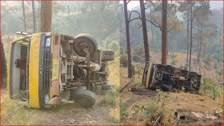 School bus fell into ditch in Berinag