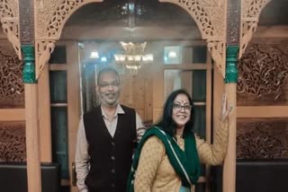 Debasish Bhattacharjee with his wife.