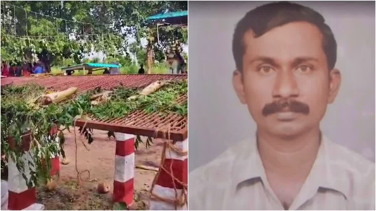 ആടിന്‍റെ രക്തം കുടിച്ചു മരിച്ചു  DRANK GOATS BLOOD AND DIED  PRIEST DIED IN TEMPLE FESTIVEL  മൃഗബലിക്കിടെ പൂജാരി മരിച്ചു