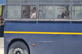 Bangladeshis being taken to the Jodhpur airport under police protection