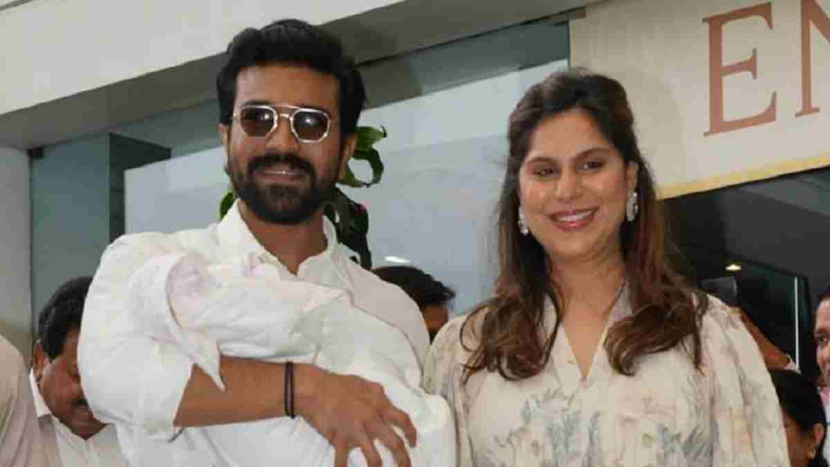 Ram Charan and Upasana make 1st appearance with daughter in Hyderabad, see in pics