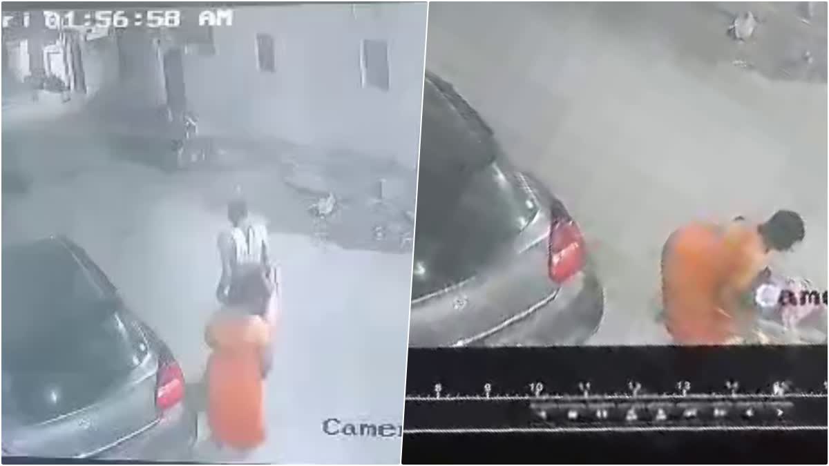 Man dies by woman hit  Man dies by woman hit while attempted to rape  attempted to rape  Man attempted to rape  Telangana  Woman hits the miscreant by iron rod  CCTV Visuals  Viral Video  അര്‍ധരാത്രി വീട്ടില്‍ അതിക്രമിച്ചുകയറി  അതിക്രമിച്ചുകയറി ബലാത്സംഗശ്രമം  ബലാത്സംഗശ്രമം  അക്രമിയെ തലയ്‌ക്കടിച്ച് കൊലപ്പെടുത്തി യുവതി  യുവതി  തെലങ്കാന  രംഗറെഡ്ഡി  രാജേന്ദ്രനഗർ  ജയമ്മ  ശ്രീനിവാസ്