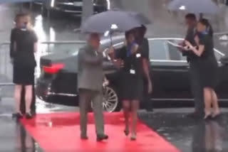 Shebaz Sharif 'snatches' umbrella from officer, leaves her drenched