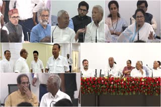 opposition meeting  Opposition meeting in Patna  Opposition leaders meeting  Patna decides to fought against BJP unitedly  fought against BJP unitedly  ഒറ്റക്കെട്ട്  മോദിക്ക് എതിരെ ഒന്നിച്ച് പോരാടും  ബിജെപിയുടെ ഏകാധിപത്യത്തിന് എതിരായ പോരാട്ടമെന്ന്  ബിഹാർ പ്രഖ്യാപനം  ലോക്‌സഭ തെരഞ്ഞെടുപ്പ്  പ്രതിപക്ഷ പാർട്ടികളുടെ സംയുക്ത യോഗം  പ്രതിപക്ഷ പാർട്ടികള്‍  പട്‌ന  നിതീഷ് കുമാറിന്‍റെ നേതൃത്വത്തില്‍  ഷിംല  മല്ലികാർജുൻ ഖാർഗെ  നിതീഷ് കുമാര്‍  മമത ബാനര്‍ജി  ഒമർ അബ്‌ദുള്ള  പ്രതിപക്ഷ പാർട്ടി  നേതാക്കൾ