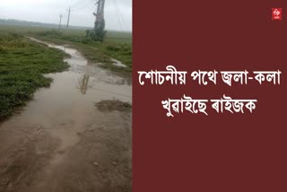 Pathetic condition of a road in Naharkatia