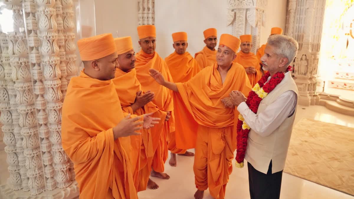 EAM S Jaishankar visited BAPS Hindu temple in UAE