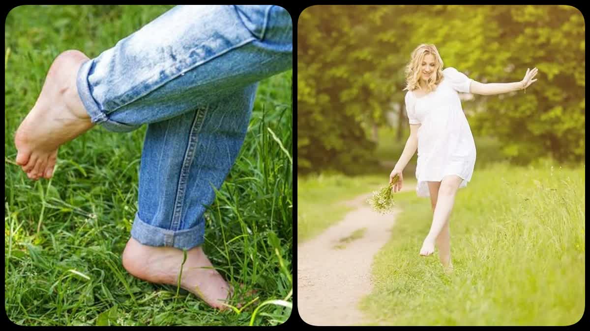 Walking Barefoot On Grass