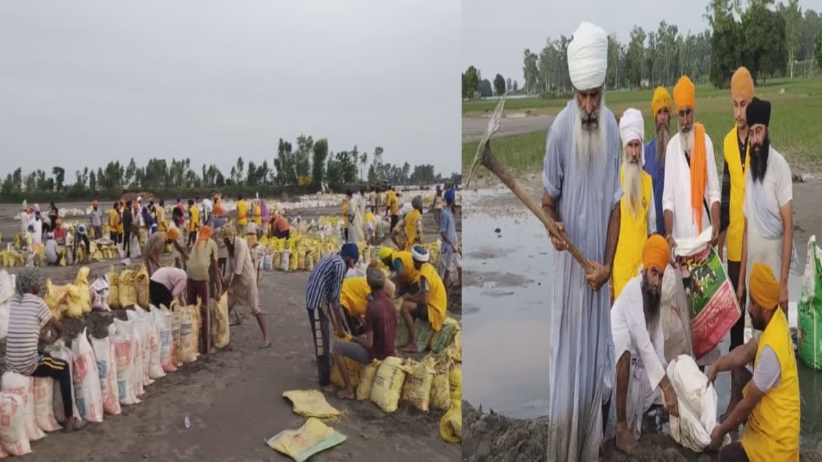 dam being constructed near village Darewal on the bank of river Sutlej