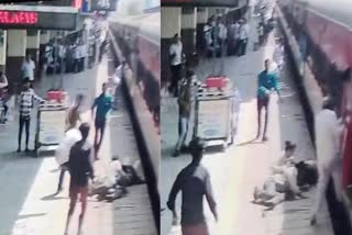 passenger falling off moving train in Sirohi