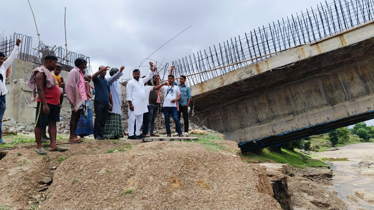 Villagers protested against attempt to destroy evidence during investigation of damaged under construction bridge in Giridih