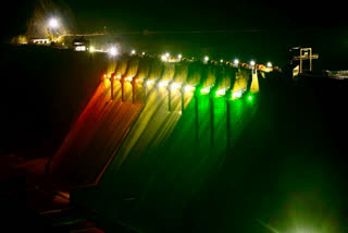A glimpse of the NHPC Salal Power Station dam on the eve of Republic Day 2024, in Jammu.